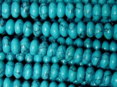 Beautiful Chinese Turquoise Rondelle Bead String - 6mm & 8mm