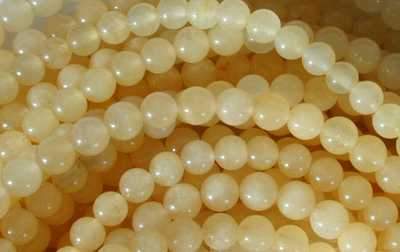 Light Yellow 4mm Chinese Jade Bead String