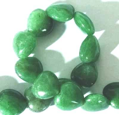Beautiful Romantic Chinese Jade Heart Beads - Large 12mm