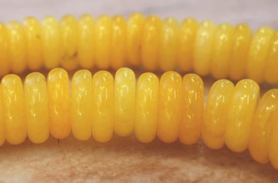 134 Bumblebee Yellow Jade Rondelle Disc Beads