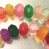 138 Faceted Rainbow Quartz Diamond Rondelle  Beads - 4mm x 2mm