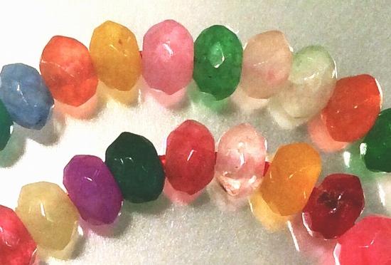 138 Faceted Rainbow Quartz Diamond Rondelle  Beads - 4mm x 2mm