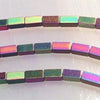 94 Sleek AB Hematite Cube Beads - 4mm x 2mm x 2mm