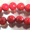 Dreamlike Pillar Box-Red Howlite Beads- 6mm, 8mm or 10mm