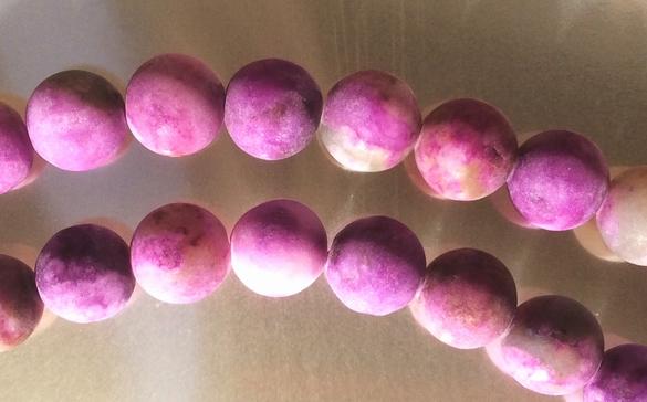 Natural Frosted / Matte  Purple Sugilite Beads- 6mm, 8mm or 12mm