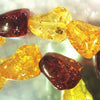 27 Large Pyramid 2-Tone Amber Beads