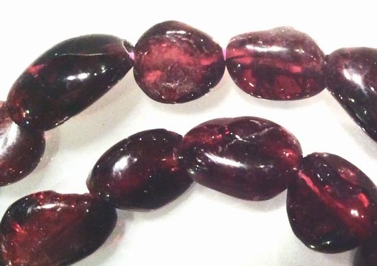 Small Mahogany Garnet Nugget Beads