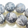 32 Grey Matte Picasso Jasper Beads - Large 12mm
