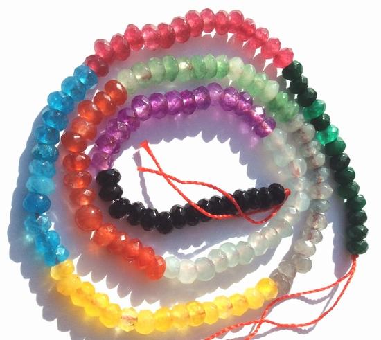 135 Faceted Rainbow Quartz Diamond-Shaped 4mm Beads