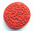 2 Large Carved Chinese Red Cinnabar Beads
