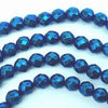 104 Royal Blue Faceted Hematite Beads