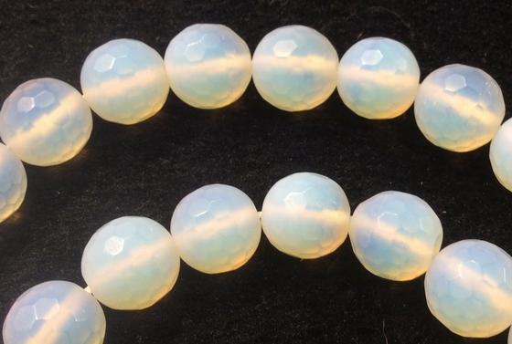 40 Frosted Matte 10mm FAC Opalite Moonstone Beads