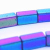 108 Sparkling Deep-Blue Hematite Cube Beads - 4mm x 2mm