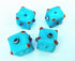 4 Cornflower-Blue Domino Glass Cube Beads - Unusual!