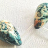 8 large Denim-Blue Rainflower Vieweing Stone Teardrop Beads