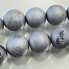 Striking Grey Matte Agate Electroplated Druzy Beads - 6mm or 8mm