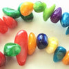 Colourful Rainbow MOP Shell Nugget Beads - Long 30-inch String