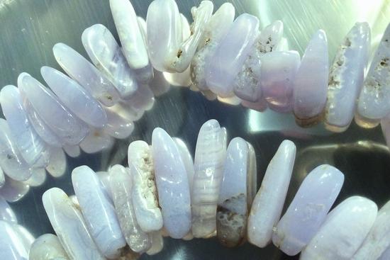 67 Blue Lace Agate Icicle Beads - Heavy!