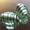 4 Large Mint-Green Murano-Style Glass Silver Foil Beads - Heavy!
