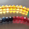 120 Faceted Rainbow Quartz Diamond Beads - Green, Yellow, Blue & Red