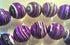 Purple, Black & White Striped Zebra Calsilica Beads - 4mm, 6mm, 8mm or 10mm