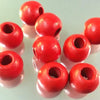 20 Large-Hole Fire Engine-Red 16mm Wood Beads