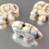 6 Lucky Abalone-Grey Howlite Elephant Beads