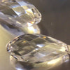 4 Large Faceted Clear Crystal Teardrop Beads - 26mm x 11mm