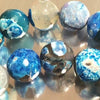 Enchanting Faceted Egyptian Blue Agate Beads -12mm