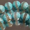38 Faceted Sky-Blue Banded Agate 10mm Beads