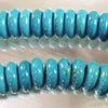 124 Tiffany-Blue Howlite Disc Rondelle Beads - 8mm