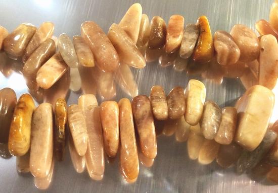 86 Long Vibrant Icicle Sunstone Beads - Top-Drill