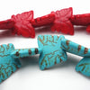 38 Unusual Carved Butterfly Howlite Beads - Red or Blue