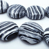 Beautiful Zebra Black Stripe Calsilica Button Beads