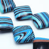 24 Vivid Blue Zebra Diamond Calsilica Beads