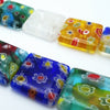 Dazzling Rainbow Millefiori 14mm Square Beads