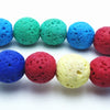 Beautiful Matte Rainbow Colour Lava Beads - 6mm or 8mm