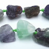 Huge Vibrant Frosted Flourite Graduated Knotted Nugget Beads