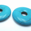 3 Beautiful Three Blue Howlite Donut Beads