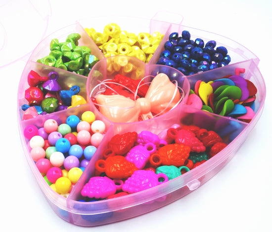 Cute Heart Assorted Beads  DIY Beading Kits - Kids Will Love This!