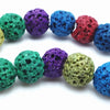 Bright Summer Colours Lava Beads - 7mm