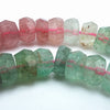 Eye-Catching Faceted Light Pink and Green Tourmaline Rondelle Beads