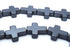 Sleek Shiny Small Cross Hematite Bead String