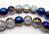 Magnificent 8mm Royal Blue, Gold and Purple Crackle Crystal