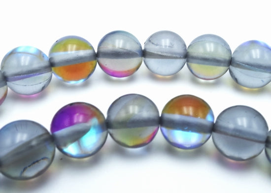 Dramatic Shiny Grey Mystic Crystal 6mm Beads