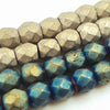Faceted Magnetic Matte Hematite 4mm Beads - Grey or Blue