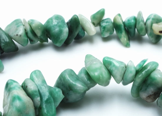 Shiny Green Tree Agate Chip Beads