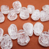 Sleek Large Flat Teardrop Crackle Crystal Beads