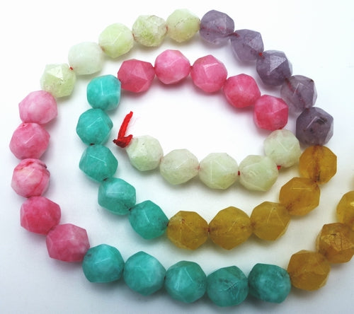Dazzling Multi Colour  Faceted Jade Beads