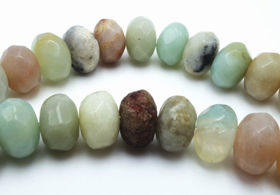 Breathtaking Faceted Mixed Amazonite Rondelle Beads